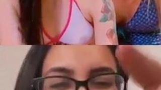 Lesbianas brasileñas chateando en la webcam