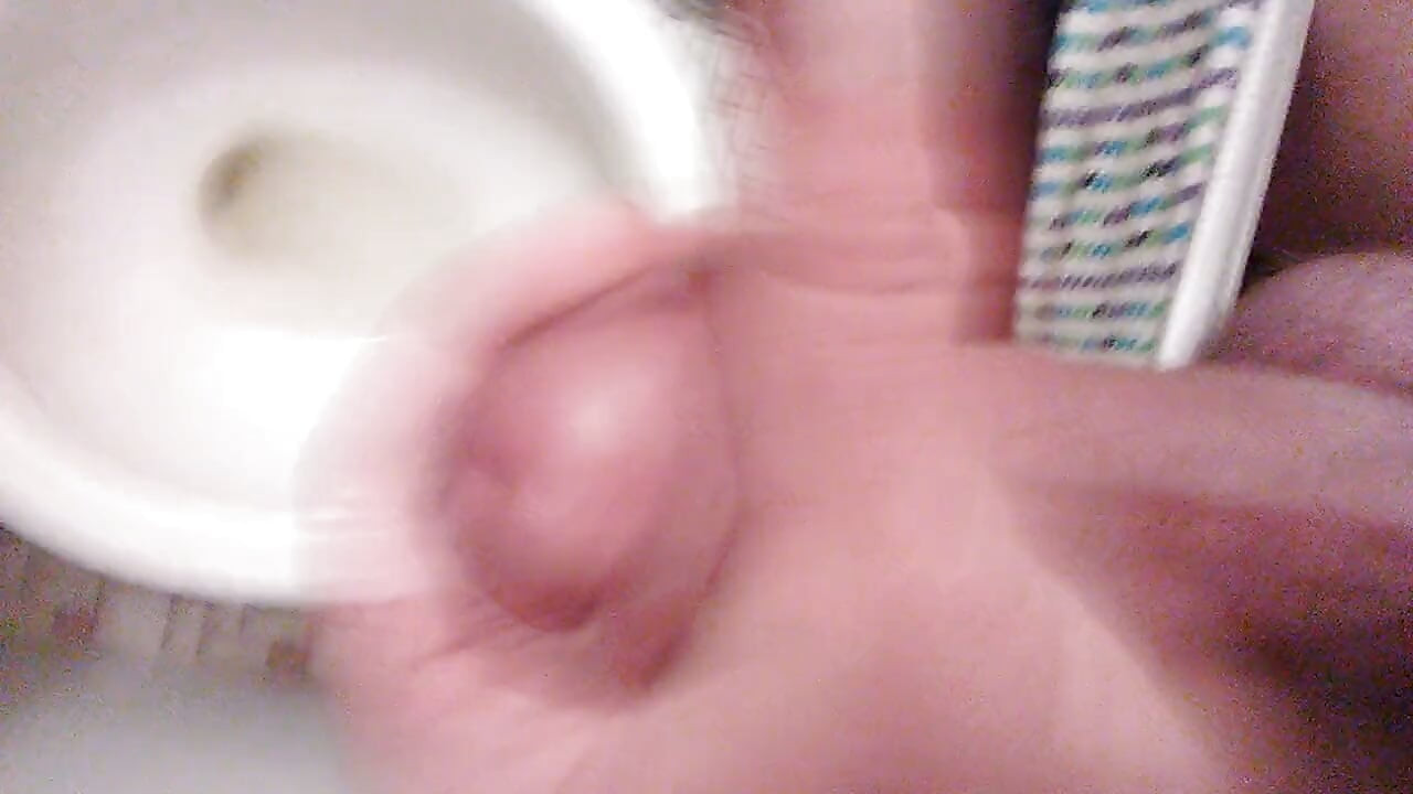 POV Transgirl Cumming at Camera While Pissing on Hand