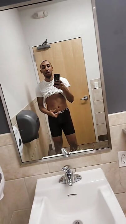 Miguel Brown in mirror abs boxers shirt black video 13