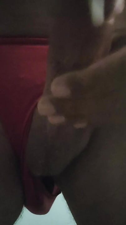 Masterbating in my step sisters red panties.