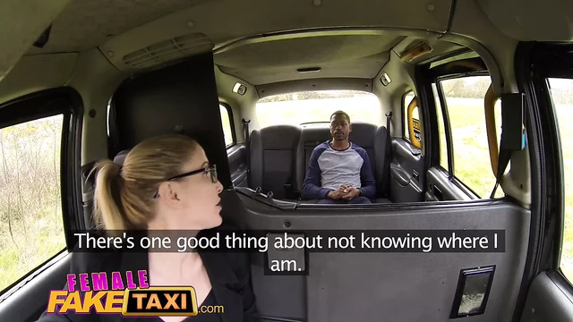 Female Fake Taxi Back seat busty blowjob for lucky stud