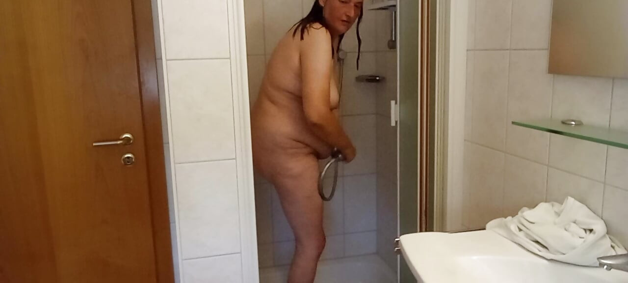 53 Year Old BBW Slut Takes a Dirty Shower – Wanna Watch?