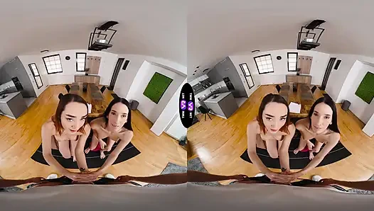 İki azgın sürtük onları gözetledikten sonra onu aptal sikiyor - tmwvrnet