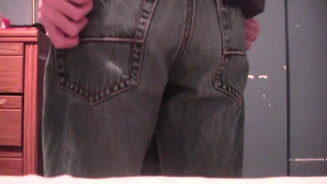 Male in Jeans Shows His Ass
