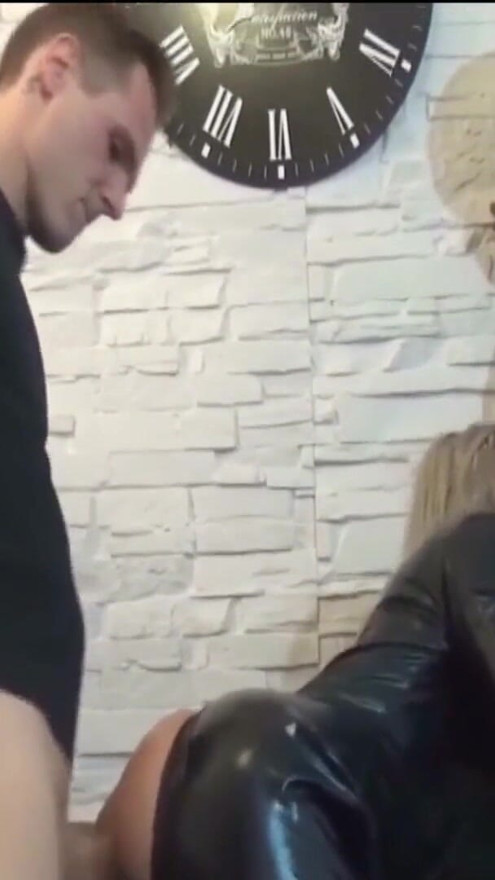 German Latex Teen Kitty at Privat DP Anal BBC Threesome Sex | Clip 1