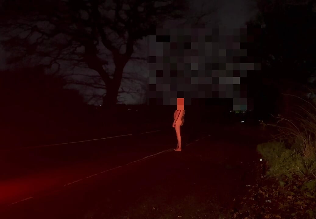 裸で道中でピクピクしている