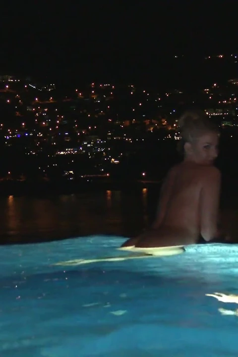 Couple Go for Late Skinny Dip Fondle