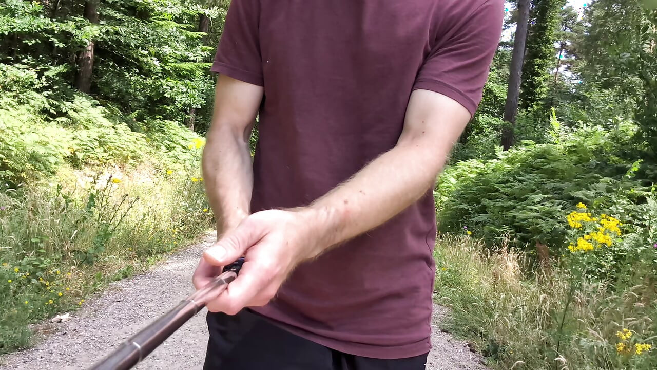 Naked forest walk on main path