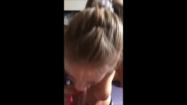 Busty lady getting blasted by a big load