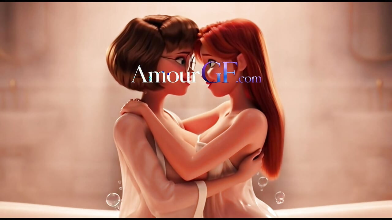 Animasi 3D Velma Makan pantat dan Daphne membentang dalam mandian berwap