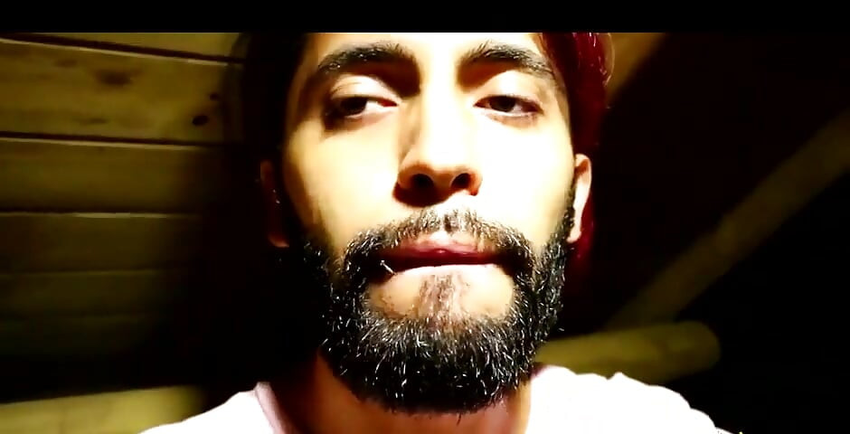 Jerking off my big cock in a cabin in the woods