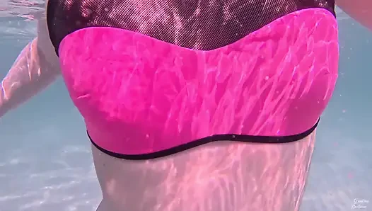 Amateur long legs perfect body girl's relaxing underwater swimming ASMR POV