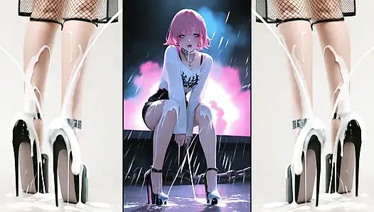 Sepatu hak tinggi super penuh sperma