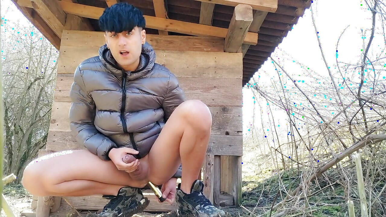 Fucking with Dildo in the Squat and Moaning in the Garden