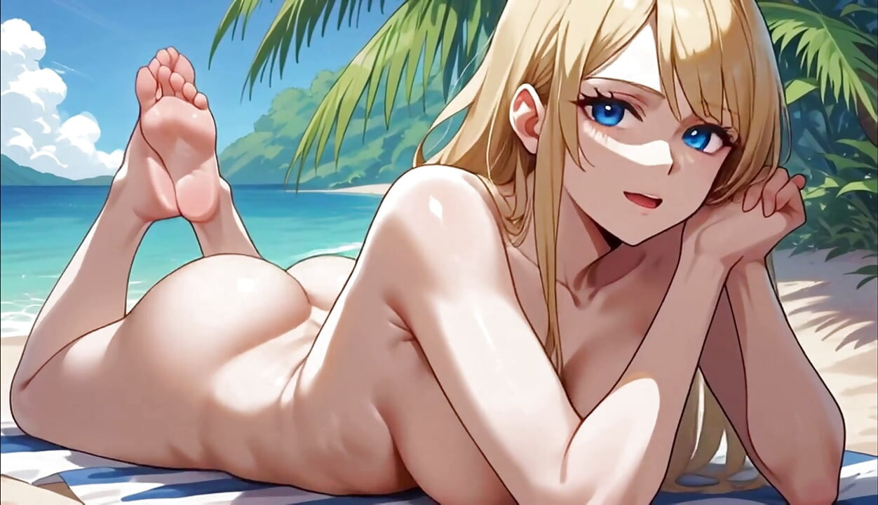 Blonde Bimbo at the Beach Anime AI
