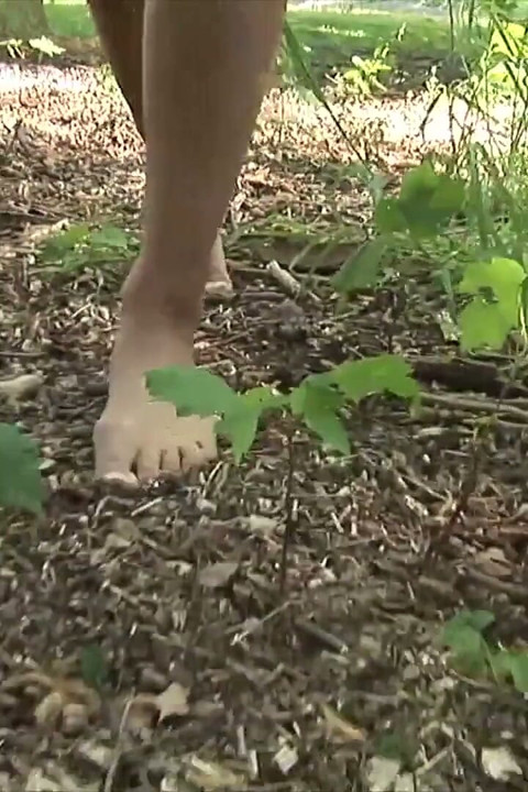 Claudia Rossi plays perverted games with a masked man in the woods