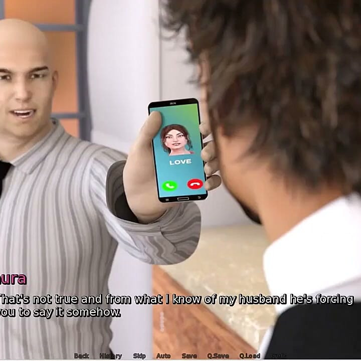 Laura Lustful Secret - Gameplay - Roleplay - Wife Teases Husband Friend on Phone by Video Call