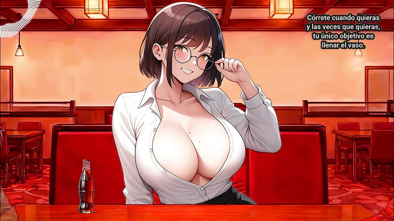 西班牙音频撸管指挥。用你的朋友为你女朋友填满精液杯。女服务员帮助你！
