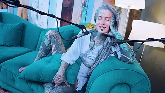 I talk about H - Happiness - ASMR podcast SFW talking goth skinny girl dreadlocks tattoo model inked girl