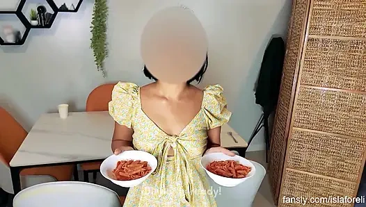 Lonely neighbor cannot help but play with my big dick