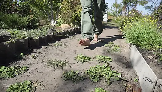 Farm Girl Shows off Her Dirty Feet