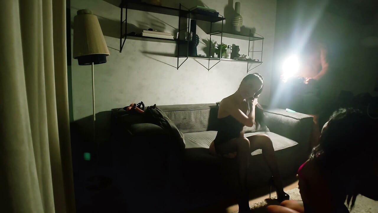 Real Lesbian Strap-on Session on the Couch
