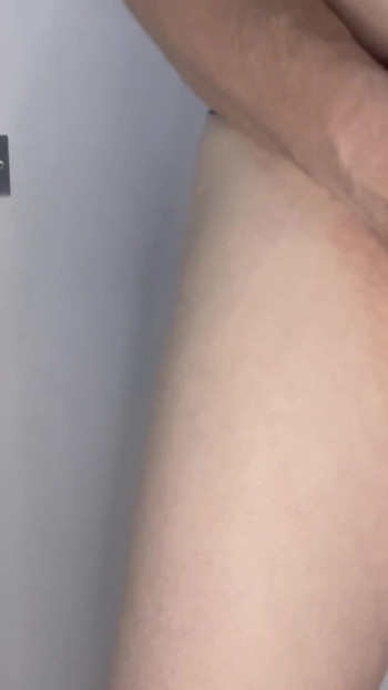 Key moment from "Straight guy wearing wifes blue lingerie g string with his hard cock"