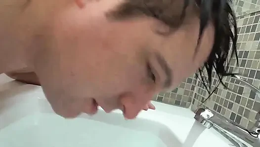 Mistress Amrita fucks her pegging bitch on a common bathroom