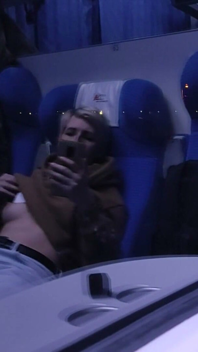 Masturbation on a public train. Tits and Orgasm! | Clip 1