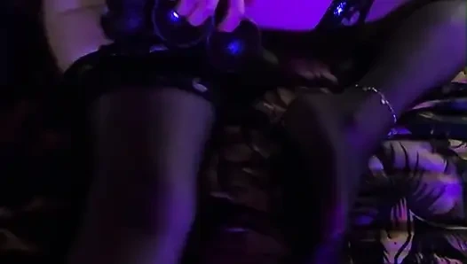 Elara plays with TWO BBC dildos and gets a cum on toes ending!