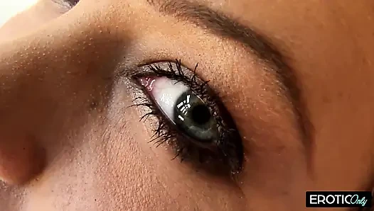 Blonde Fucks Herself with Colorful Dildos in Closeup