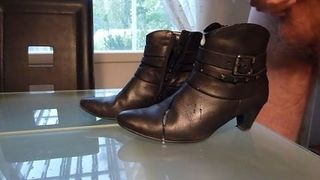 Cum in wifes black ankle boot