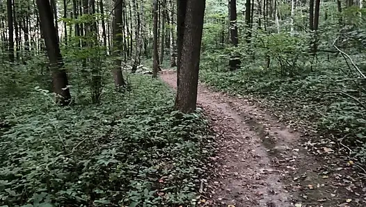 Extreme sex in the forest: with a young girl with big breasts.