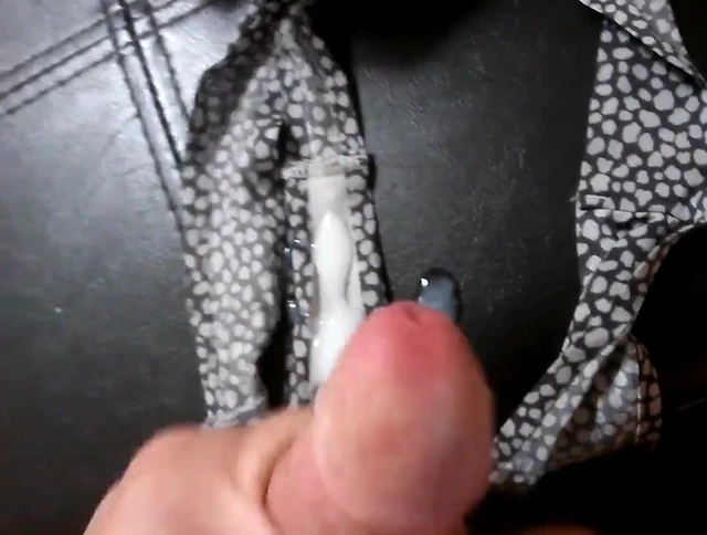 Cumming on Jenna's cream stained panties 1