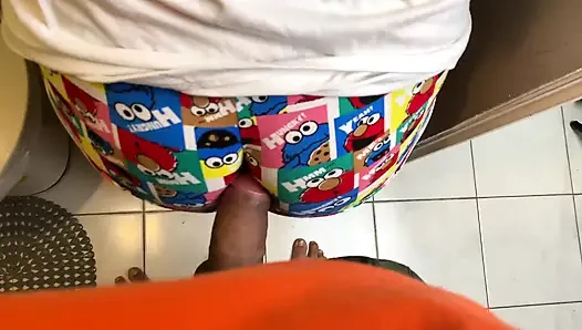 My Stepsister Seduces Me with Her Big Ass in Pijamas Thong in the Bathroom