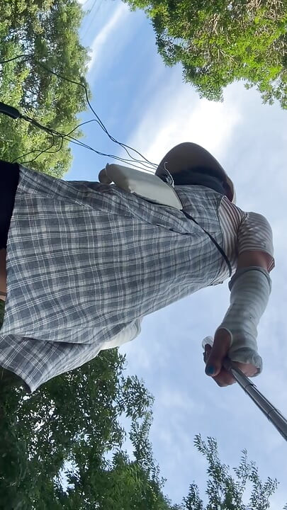 No290 Playing with Anal Plugs on the Street During the Day