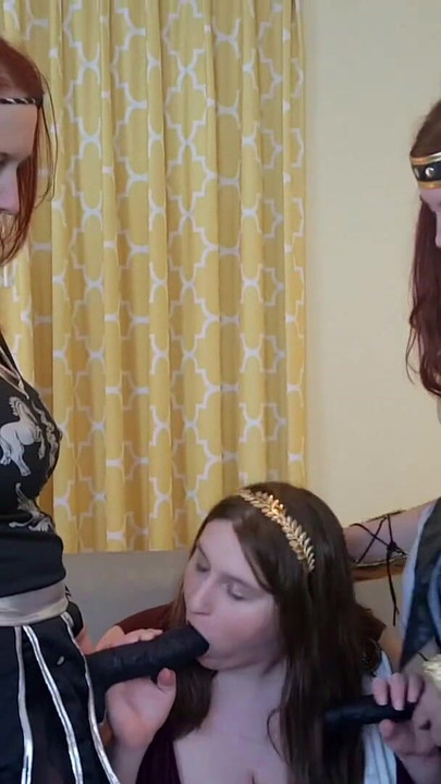 Iconic moment from "Ancient Roman Three Black Cock Oral Party"