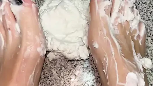 Whipped cream on my naked feet