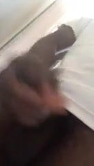 Black cock stroking
