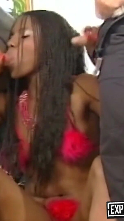 Powerful moment from "Fresh Of The Boat African Whore Hard DP'd And Hard Rough Fucked By 2 White Dudes"