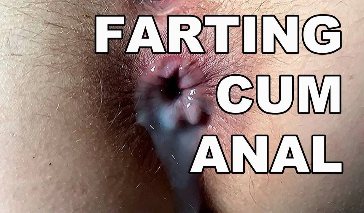 Scoreggia e sborra anale. squirting orgasmo anale peloso. scoreggia buco del culo primo piano creampie.