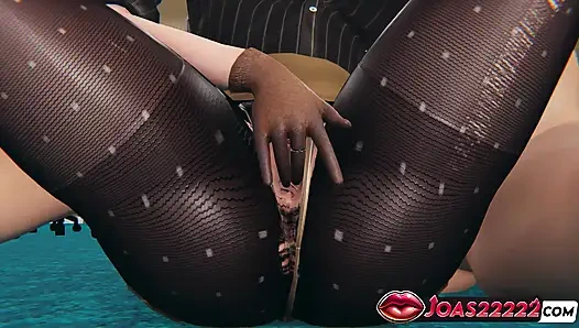 Sexy Rino Office Pantyhose 3D Hentai – Kissing Pussy Masturbation, Intense Licking & Fingering Squirt