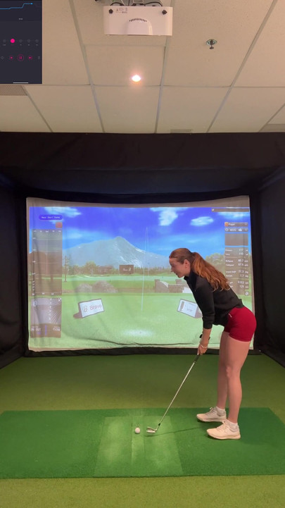 Trying to Golf in a Simulator with My Lush in! Trying Not to Cum While I Swing!