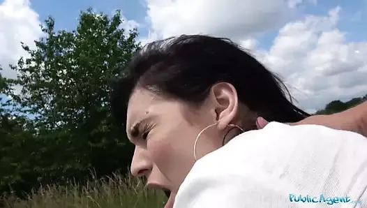 Public Agent Hot Dark Haired MILF fucks stranger for cash