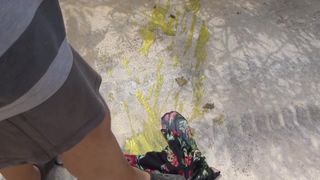 messy floral 9 dress with mustard