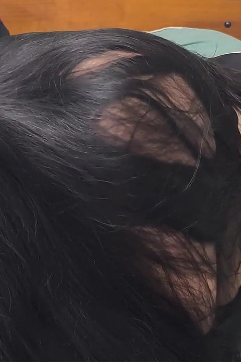MILF BBW Rubbing Upside Down, Black Lingerie