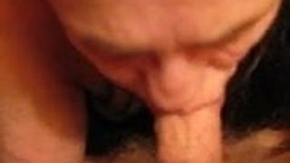 sucking of my husbands cock agian with cum in my mouth