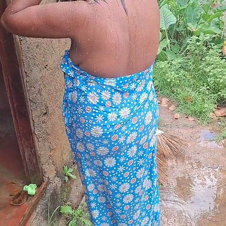 Hot Step Mom Bathing Outdoor