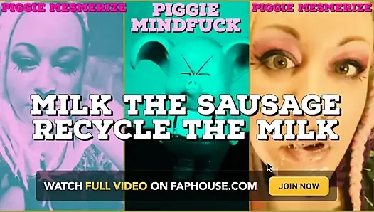 Piggie memukau sosis mendaur ulang susu joi cei untuk manpigs