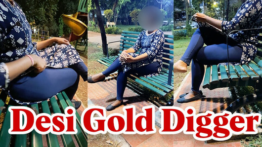 Catching Desi Gold Digger In Garden